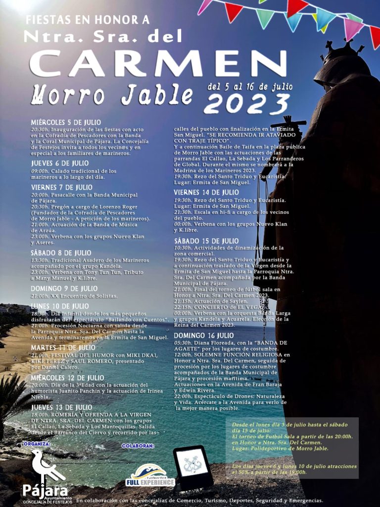 Programa de Actos de las Fiestas del Carmen 2023 de Morro Jable