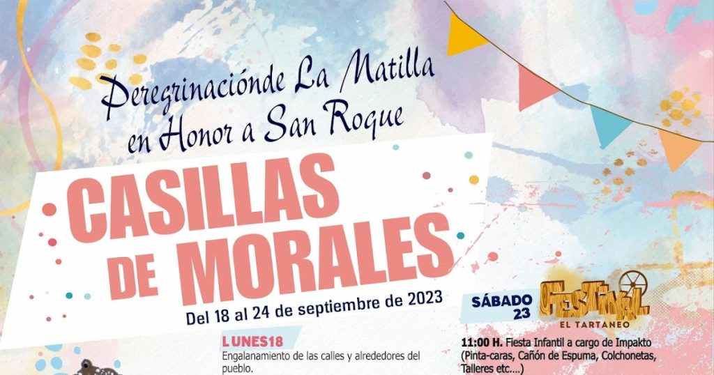 Fiestas de Casillas de Morales 2023. Cuando se celebran. programa de actos