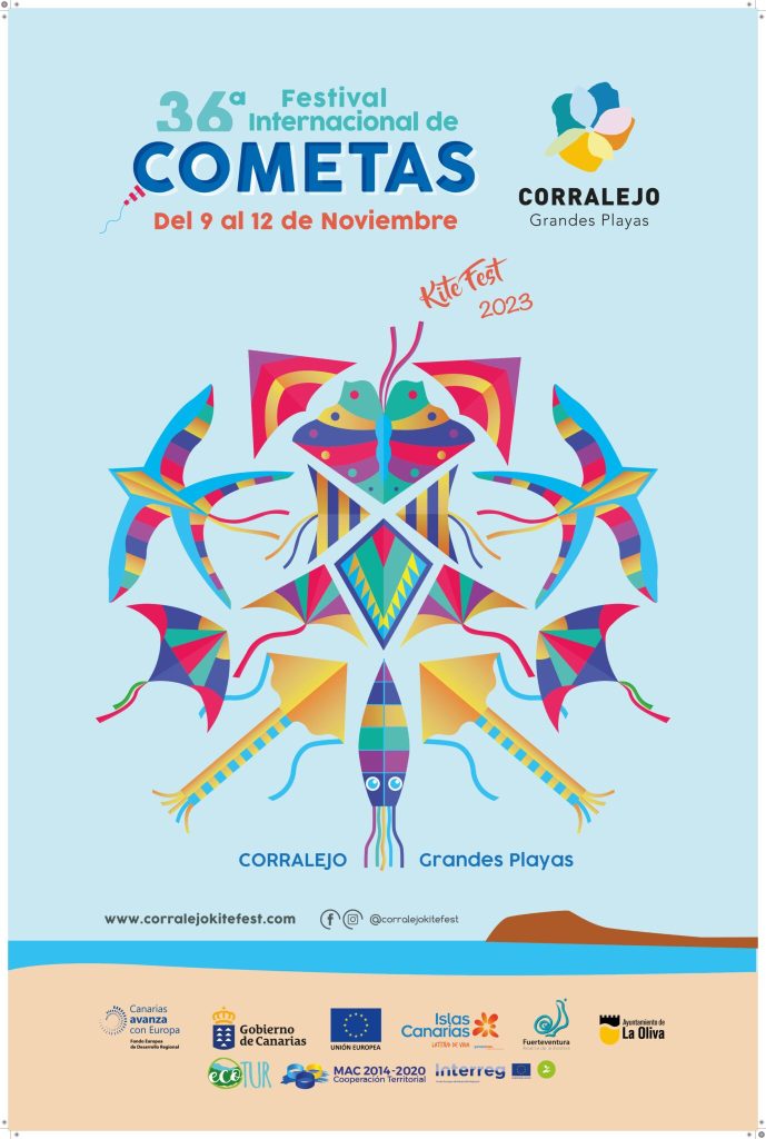 Cartel y programa Festival Internacional de Cometas en Fuerteventura 2023