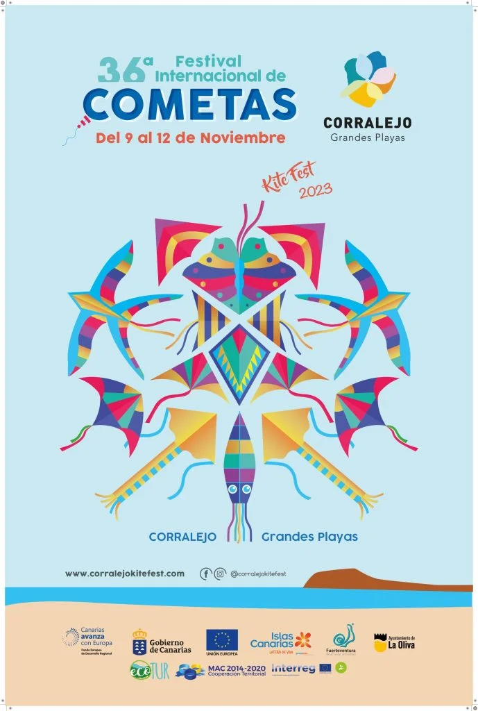 Cartel y programa Festival Internacional de Cometas en Fuerteventura 2024