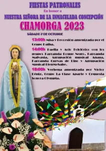 Fiestas patronales en honor a la Inmaculada Concepción en Chamorga. programa de fiestas