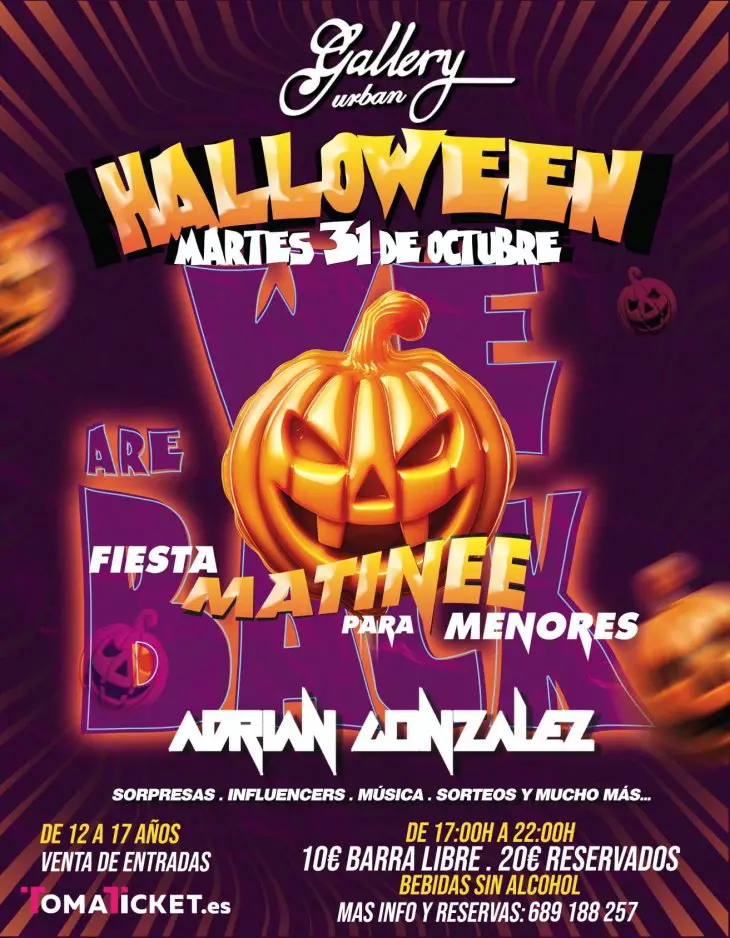 Fiesta Matinee Halloween GALLERY URBAN 2023 en La Laguna.