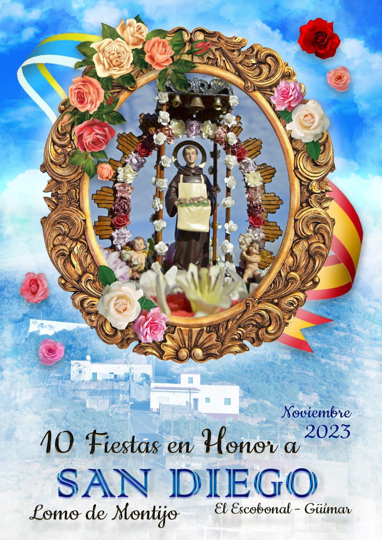 Cartel y programa de las Fiestas de San Diego en Lomo del Montijo, Güímar 2023