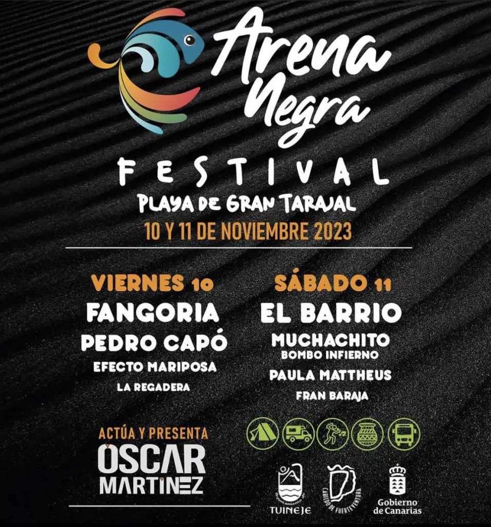 Festival Arena Negra en Gran Tarajal 2023. Cartel