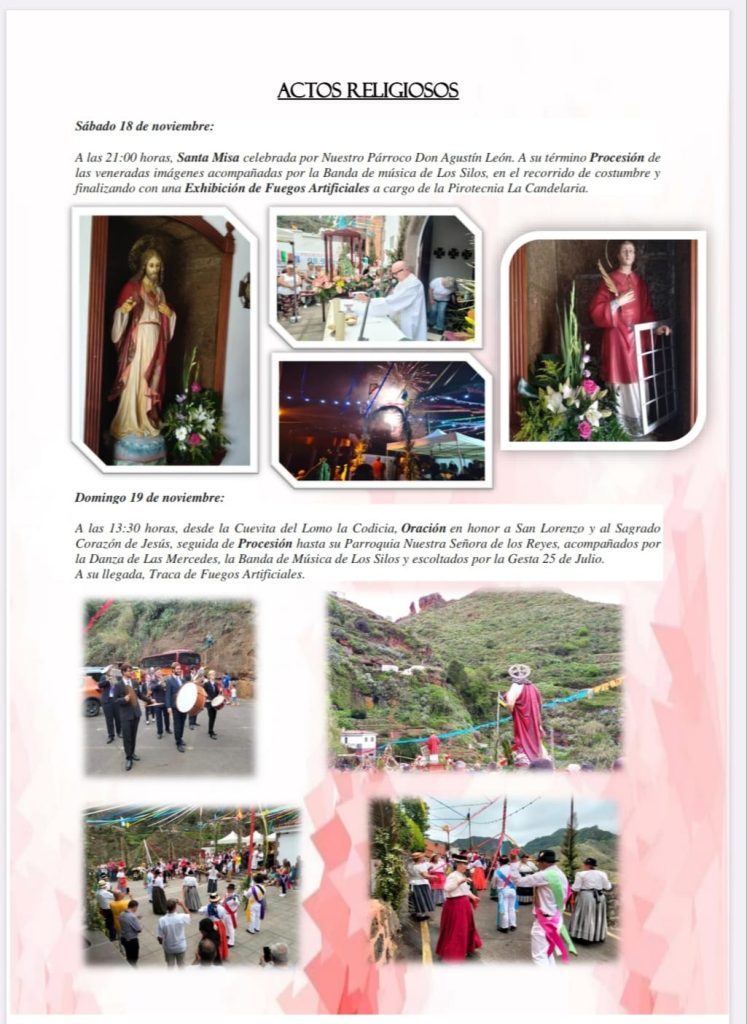 Programa de Actos, Eventos y Fechas de las Fiestas Lustrales en Honor a San Lorenzo y el Sagrado corazón de Jesús en el Batán 2023