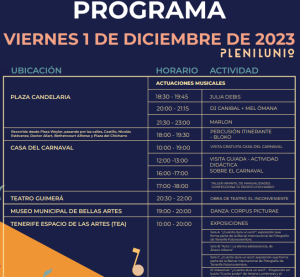Programación Plenilunio Ciudad de Santa Cruz 2023