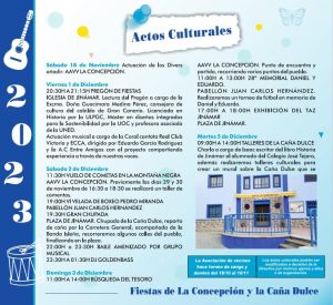 Fiestas de la Inmaculada Concepción y la Caña Dulce 2023 en Jinámar. Programa de Fiestas de la Inmaculada Concepción y la Caña Dulce 2023