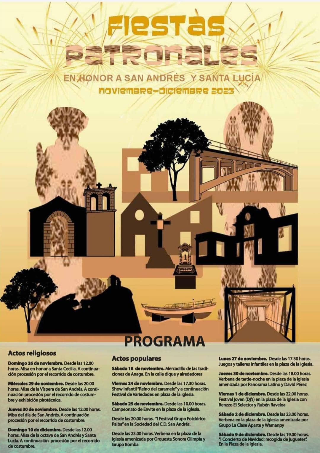 Programación de Actos, Actividades, Eventos y Fechas de las Fiestas de San Andrés y Santa Lucía 2023