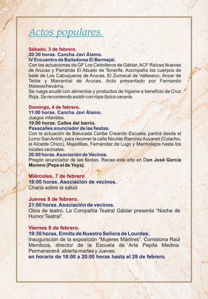 Fiestas de la Virgen de Lourdes 2024 en Marmolejos