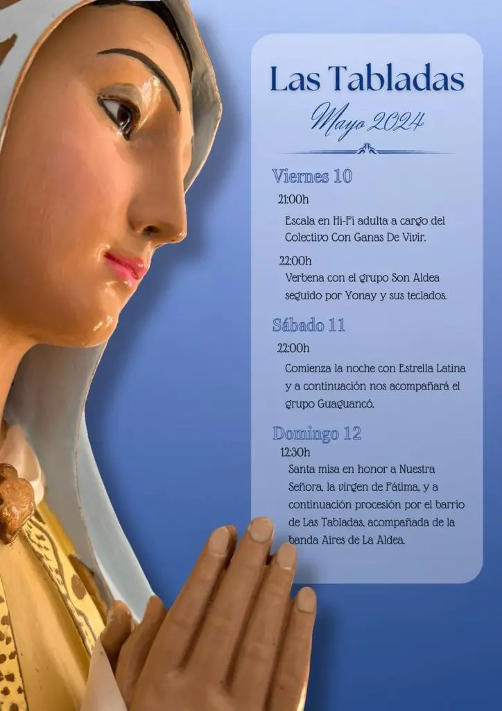 Programa completo Fiestas de la Virgen de Fátima 2024 en Las Tabladas