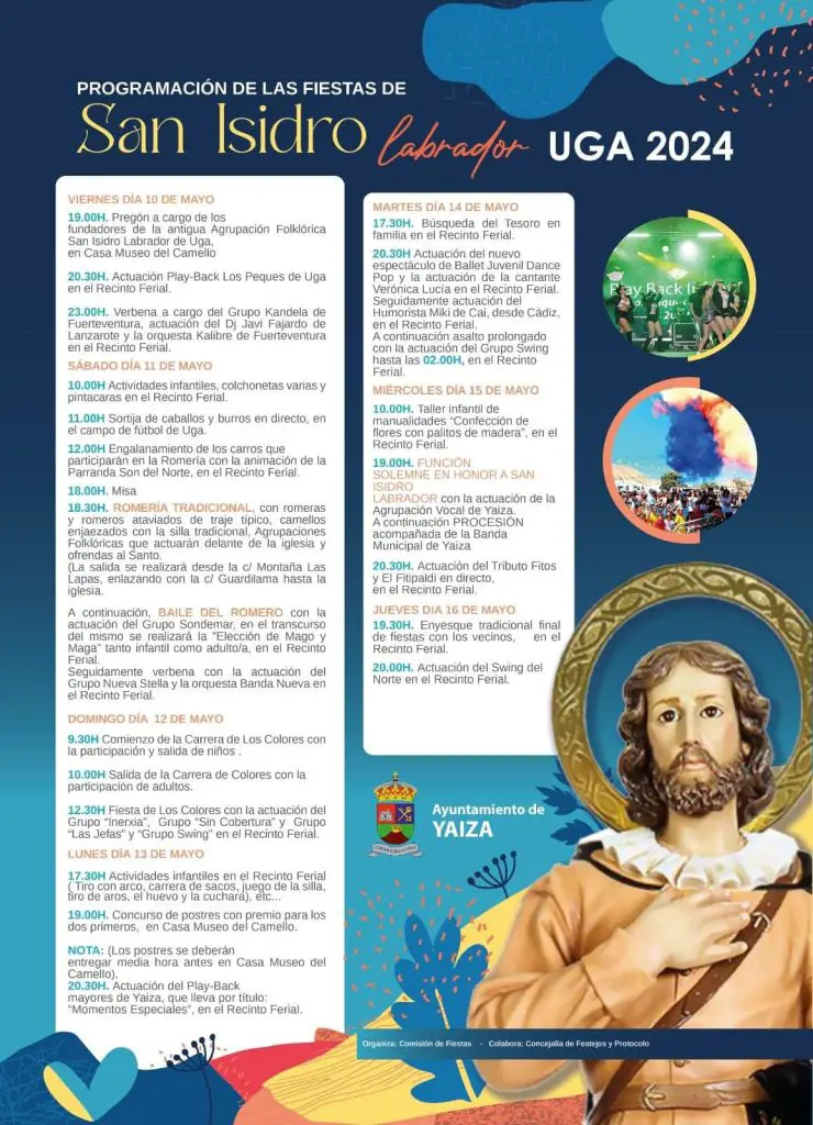 Programa completo de las Fiestas de San Isidro Labrador en Uga 2024