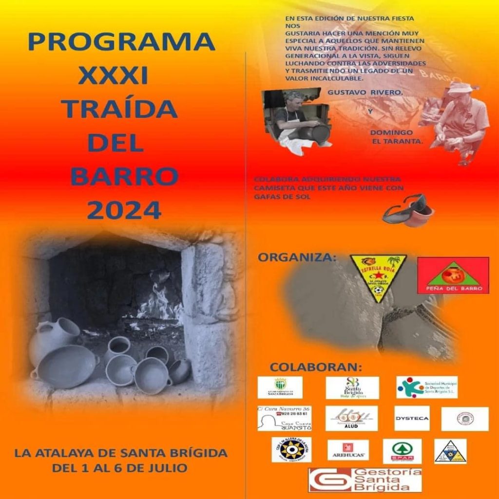 Fiesta del Barro 2024 en La Atalaya de Santa Brígida. Programa completo de las fiestas con los actos y eventos