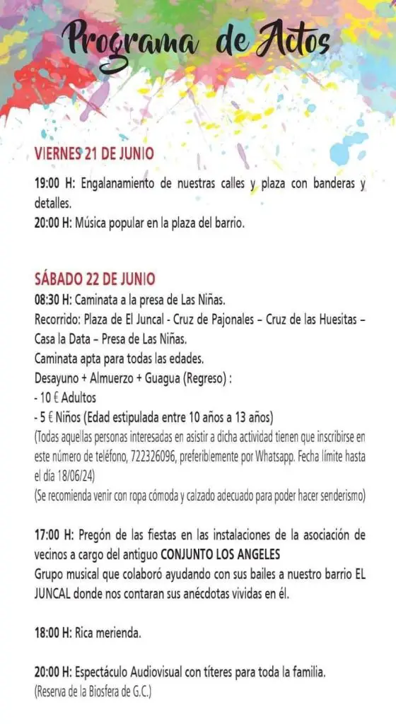 programa de actividades que se extenderá desde el 21 de junio hasta el 7 de julio