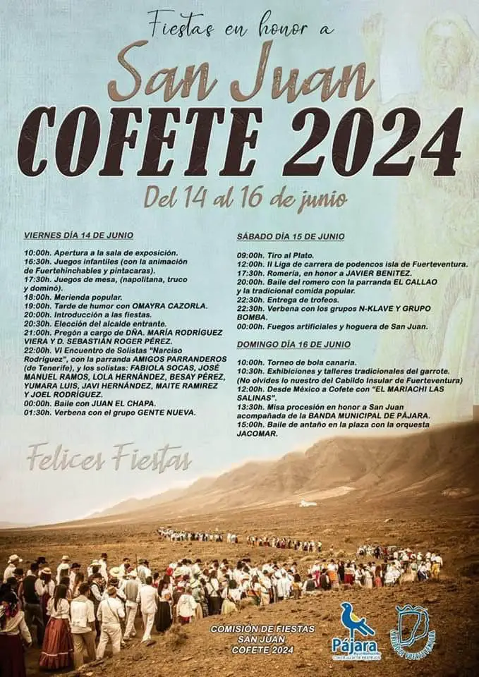 Programación de Fiestas de San Juan Bautista en Cofete 2024