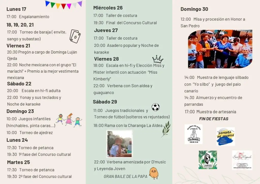 Programa de las Fiestas de San Pedro Apóstol 2024 en El Hoyo, La Aldea de San Nicolás (Gran Canaria)