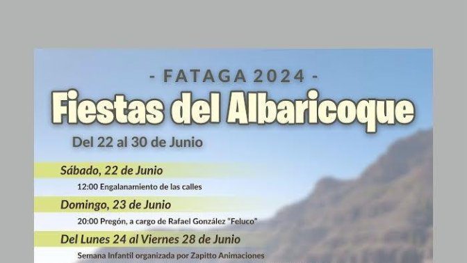 Programación de Eventos de las Fiestas del Albaricoque en Fataga