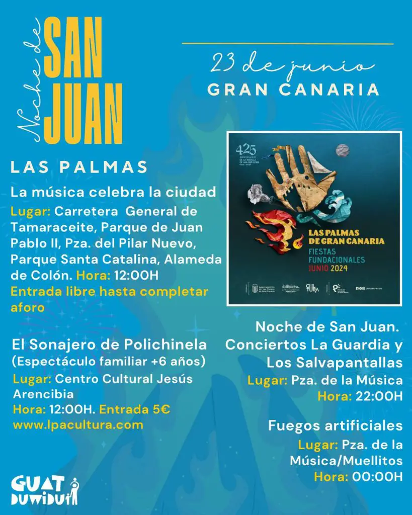 Música y conciertos en Gran Canarias por las Hoguera de San Juan 2024