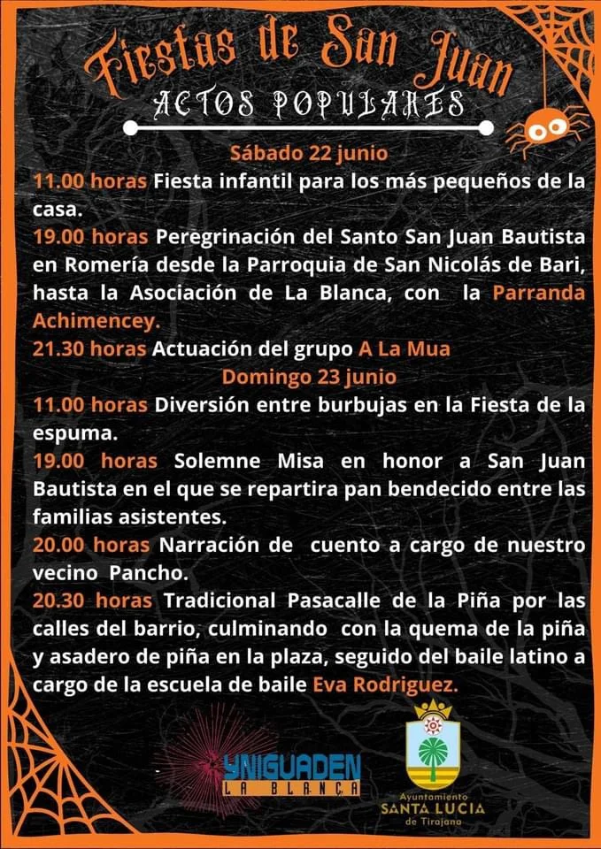 Información detallada de las Fiestas La Blanca en Santa Lucía San Juan 2024