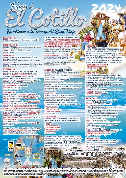 Estas festividades, que se llevarán a cabo del 13 al 25 de agosto de 2024. Programación completa con los eventos y actividades.